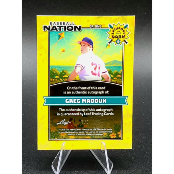 2025 Greg Maddux 1/1 Saturday in the Park Auto RARE Atlanta Braves HOF - Picture 3 of 3